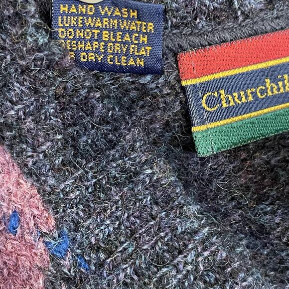 Vintage Mens Sweater Vest M Wool Argyle Patterned Preppy Layering Winter Warm - Picture 6 of 6